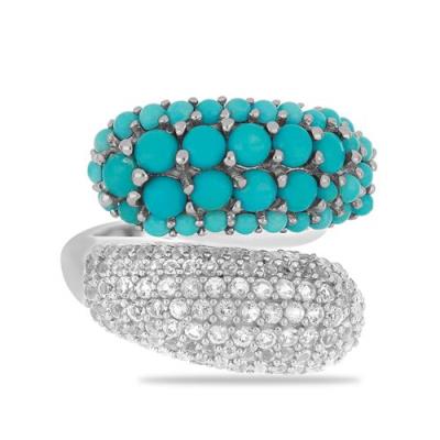 BUY STERLING SILVER NATURAL BLUE TURQUOISE GEMSTONE RING